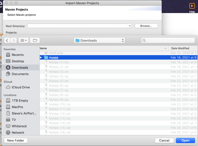 eclipse import browse dialog